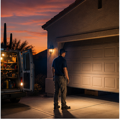 Emergency garage door service at a home in Yuma